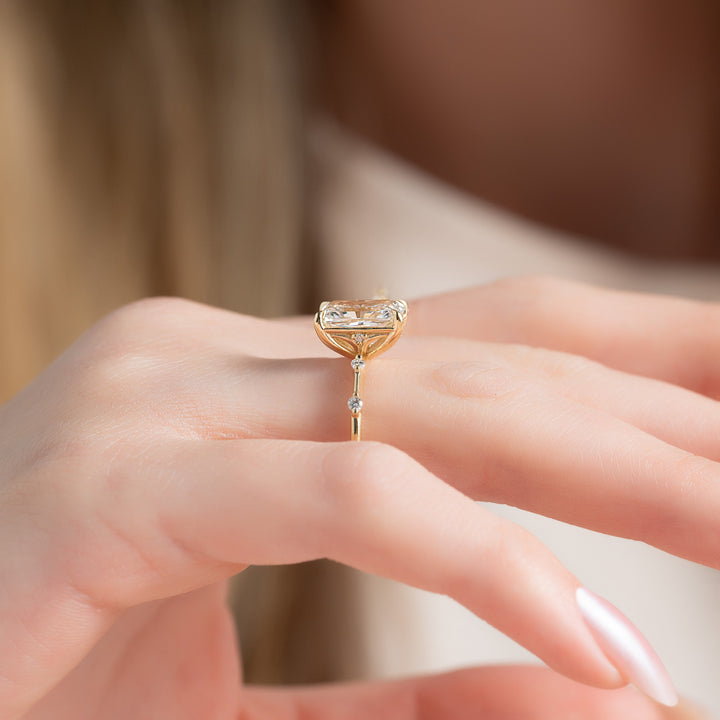 The Morgan Radiant Lab Diamond Moissanite Engagement Ring *Shown with 2.5 ct #material_gold