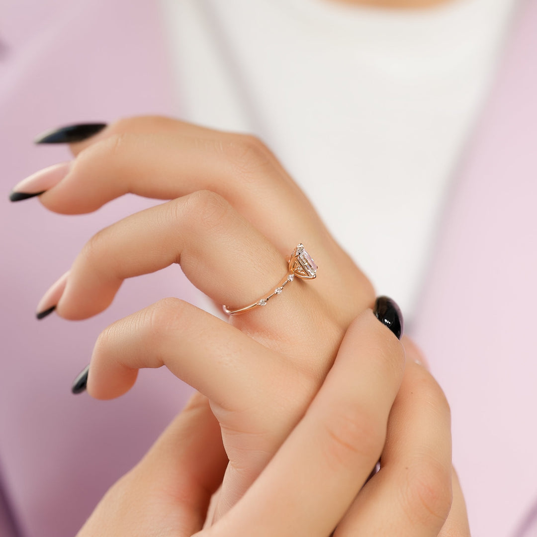 The Morgan Radiant Lab Diamond Moissanite Engagement Ring