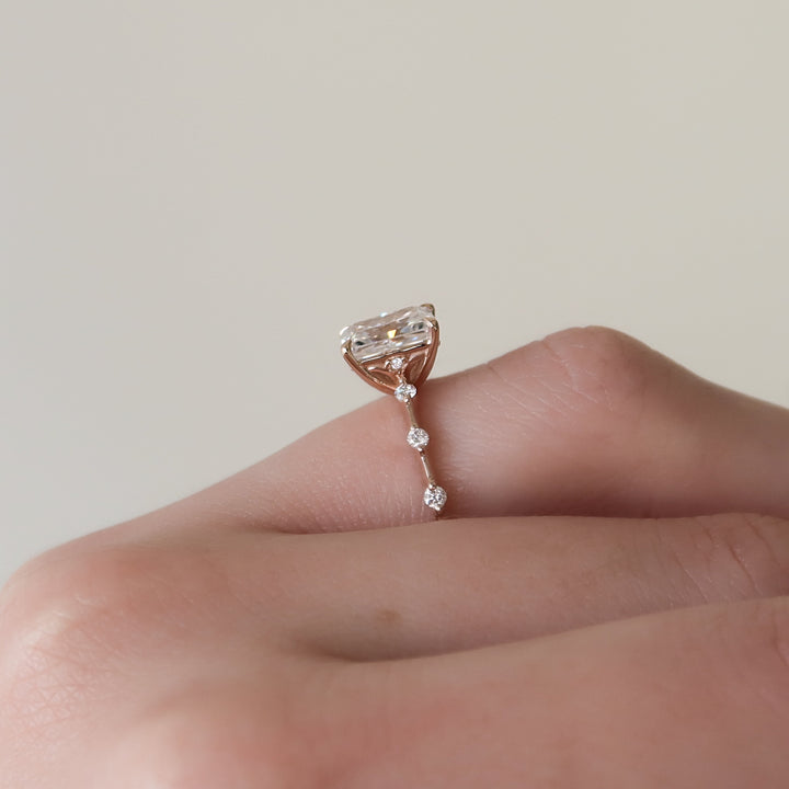 The Morgan Radiant Lab Diamond Moissanite Engagement Ring *Shown with 1.5 ct #material_rose