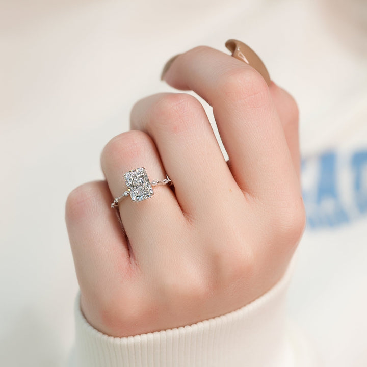 The Morgan Radiant Lab Diamond Moissanite Engagement Ring *Shown with 3.5 ct #material_white