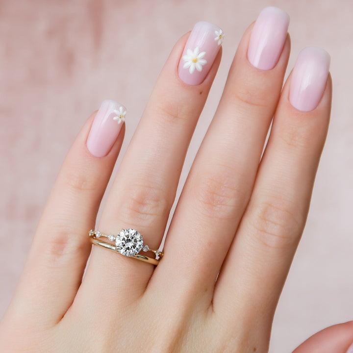 The Morgan Round Lab Diamond Moissanite Engagement Ring *Shown with 1.5 ct #material_gold