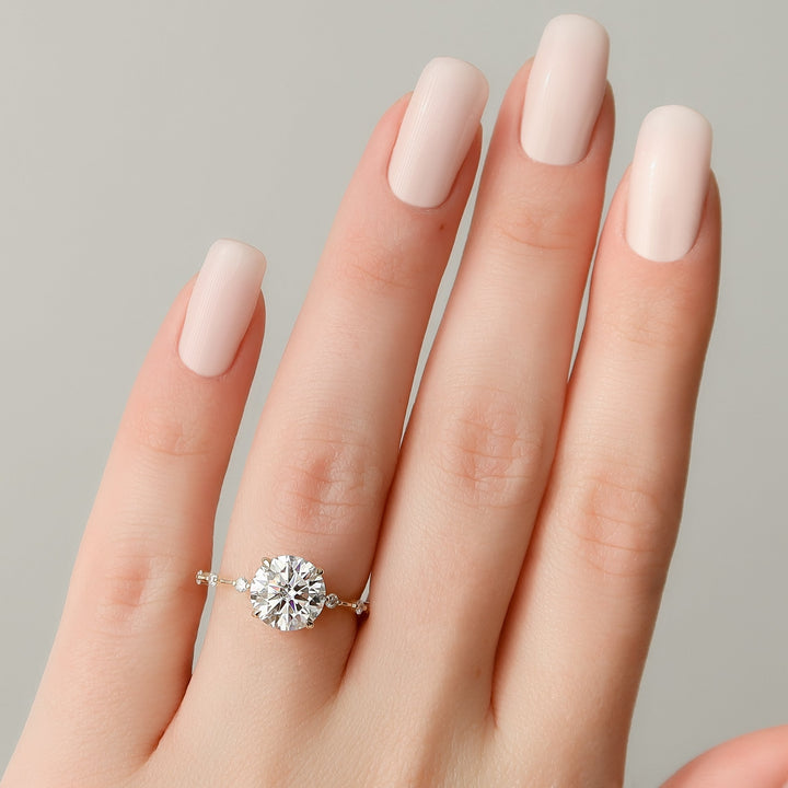 The Morgan Round Lab Diamond Moissanite Engagement Ring *Shown with 2.5 ct #material_gold