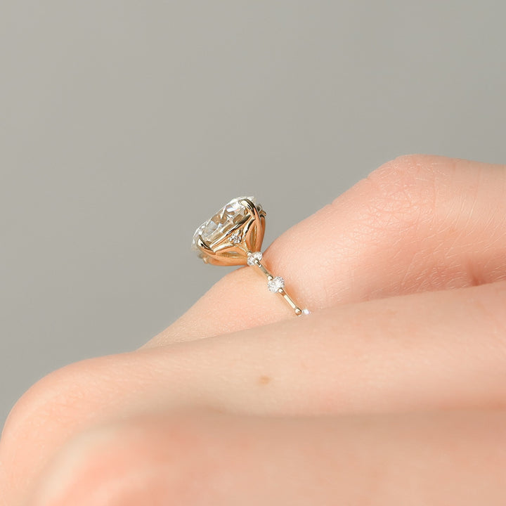 The Morgan Round Lab Diamond Moissanite Engagement Ring *Shown with 2.5 ct #material_gold