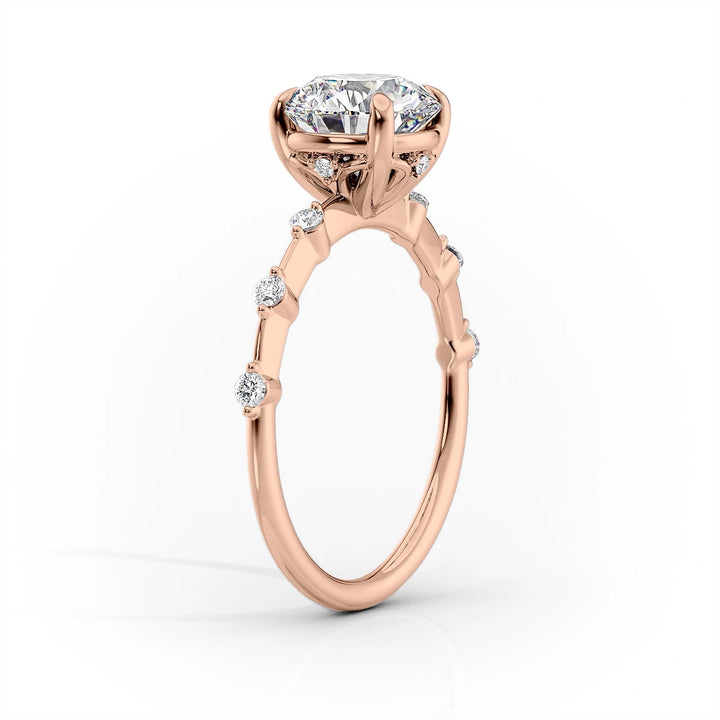 The Morgan Set With Round Solitaire Lab Diamond 1.5 Carat 14K Rose#material_rose