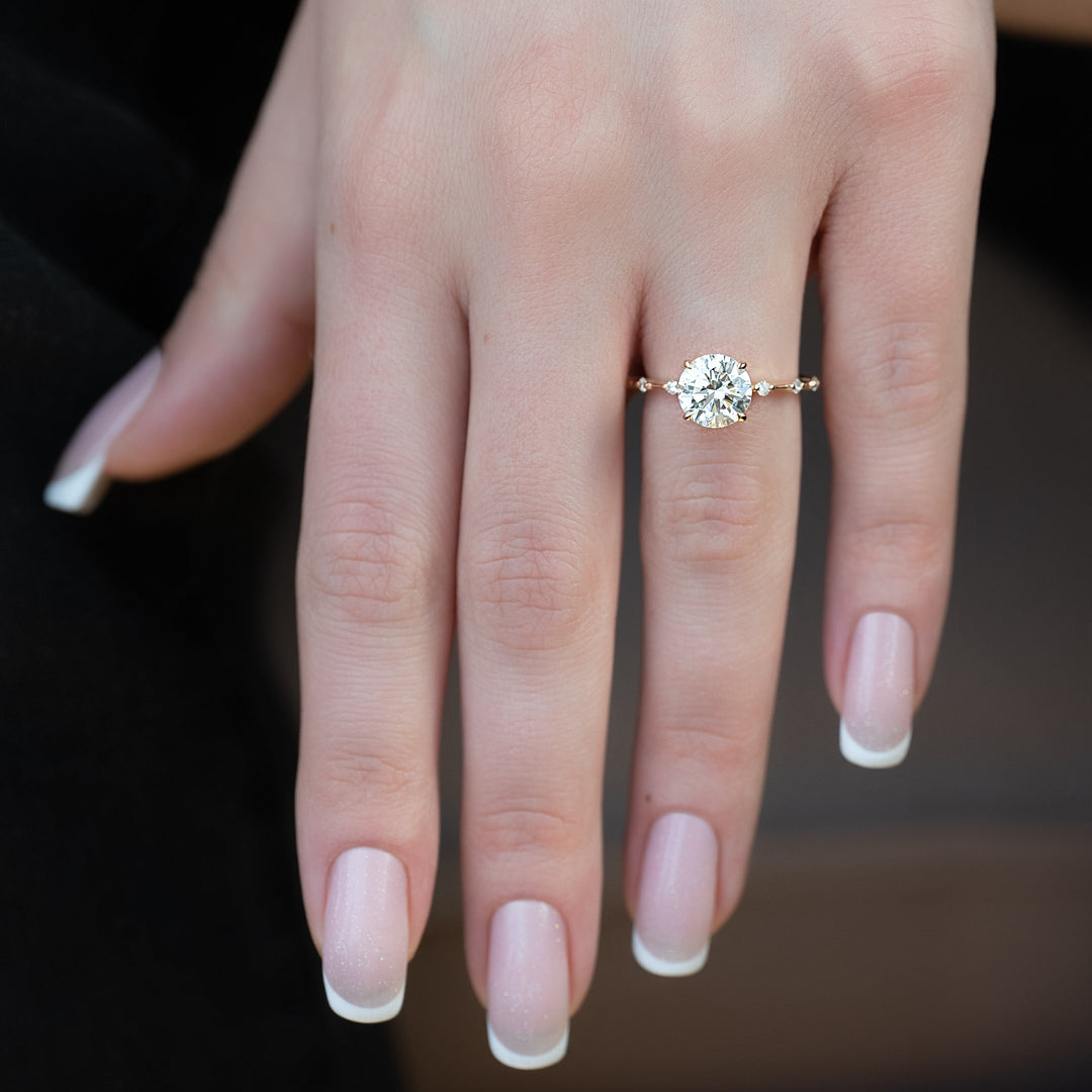 The Morgan Round Lab Diamond Moissanite Engagement Ring