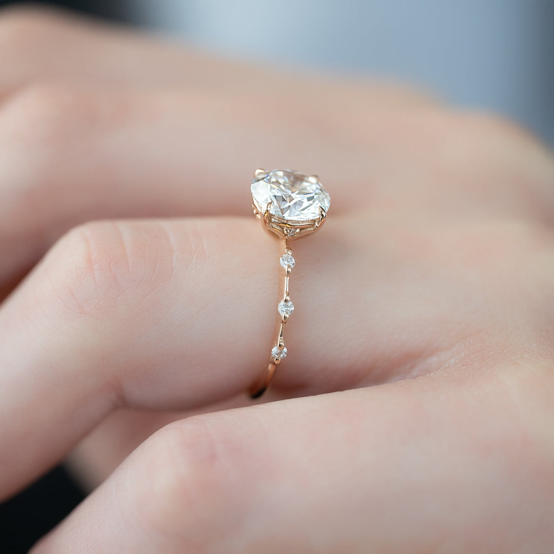 The Morgan Round Lab Diamond Moissanite Engagement Ring