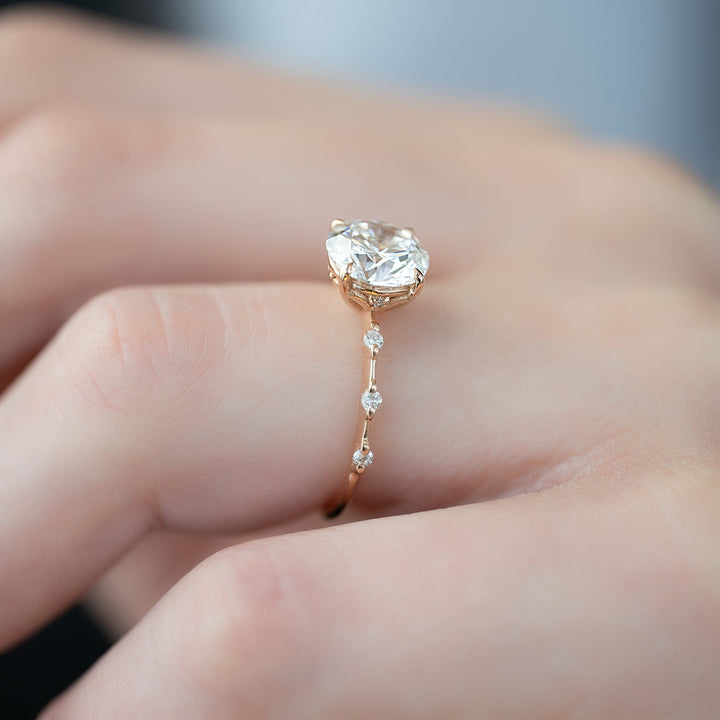The Morgan Round Lab Diamond Moissanite Engagement Ring *Shown with 2.5 ct #material_rose