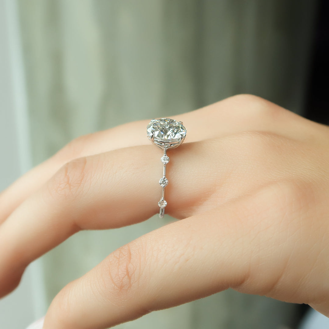 The Morgan Round Lab Diamond Moissanite Engagement Ring