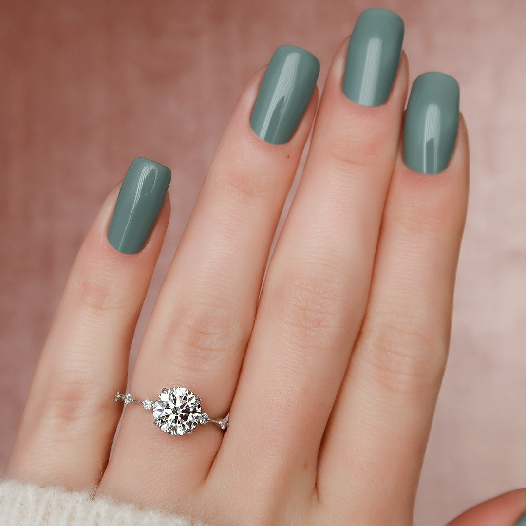 The Morgan Round Lab Diamond Moissanite Engagement Ring