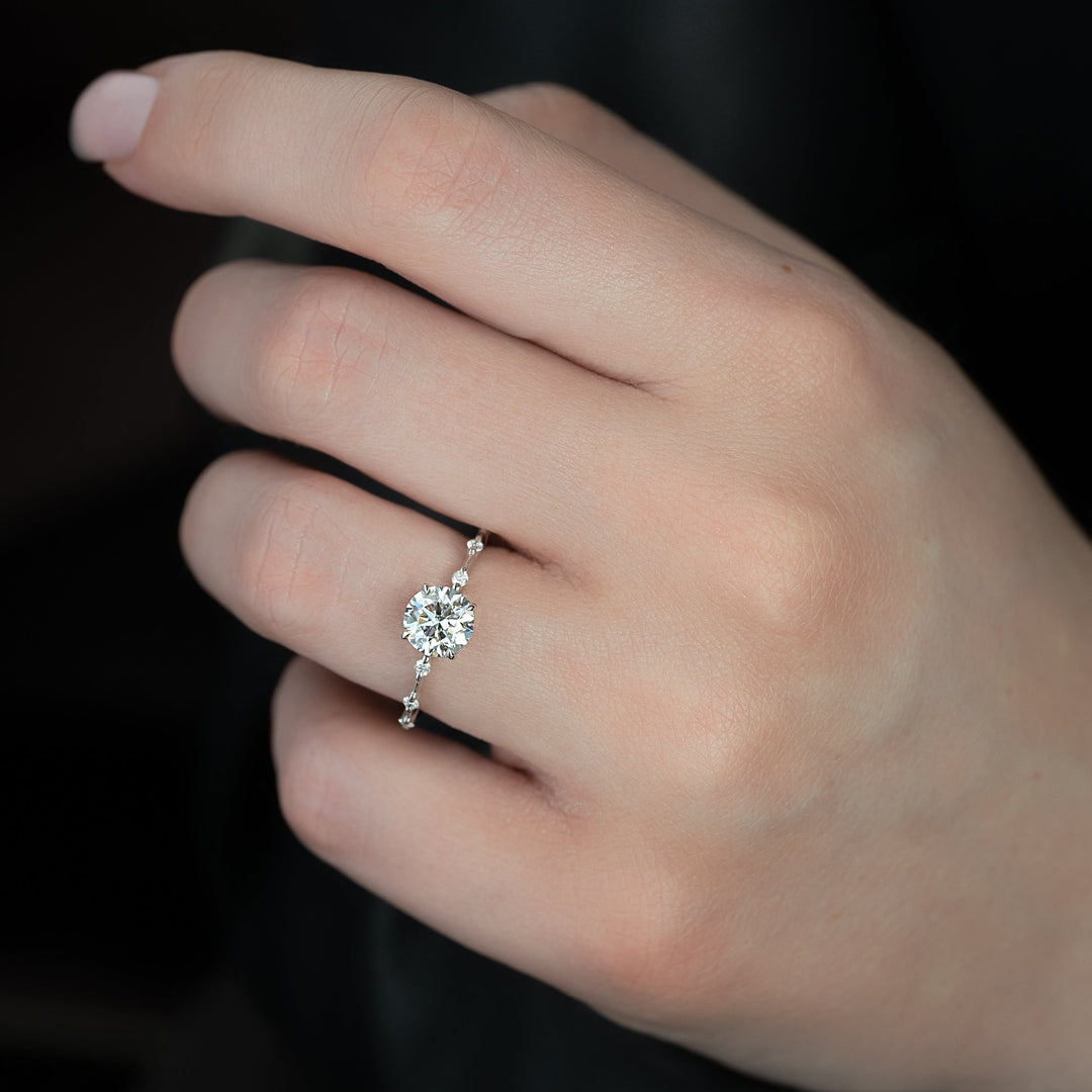 The Morgan Round Lab Diamond Moissanite Engagement Ring