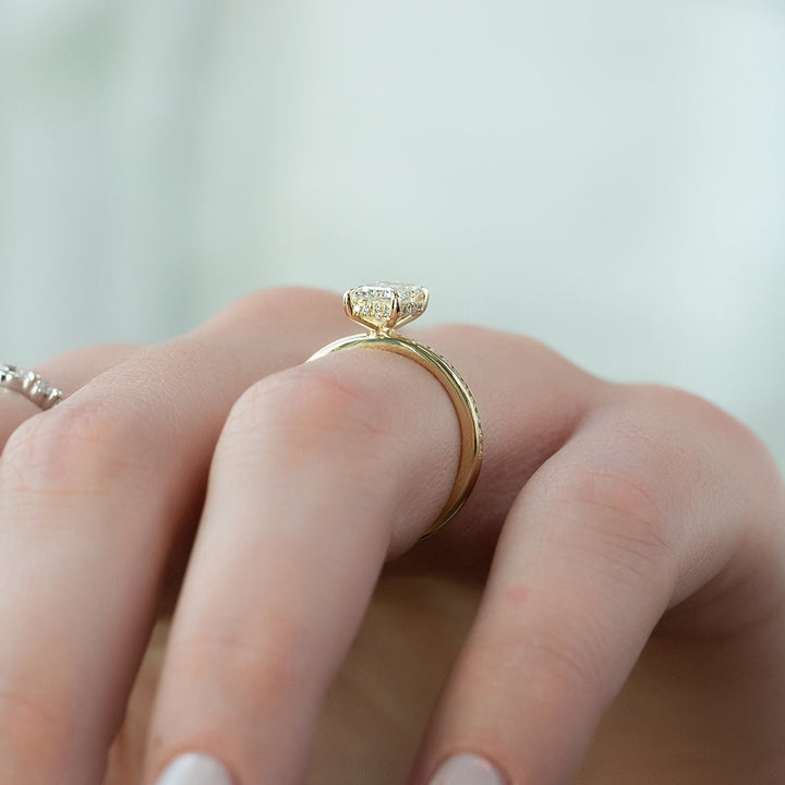 The Murphy Emerald Lab Diamond Moissanite Engagement Ring *Shown with 1.5 ct #material_gold