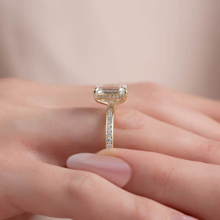 The Murphy Emerald Lab Diamond Moissanite Engagement Ring *Shown with 3.5 ct #material_gold