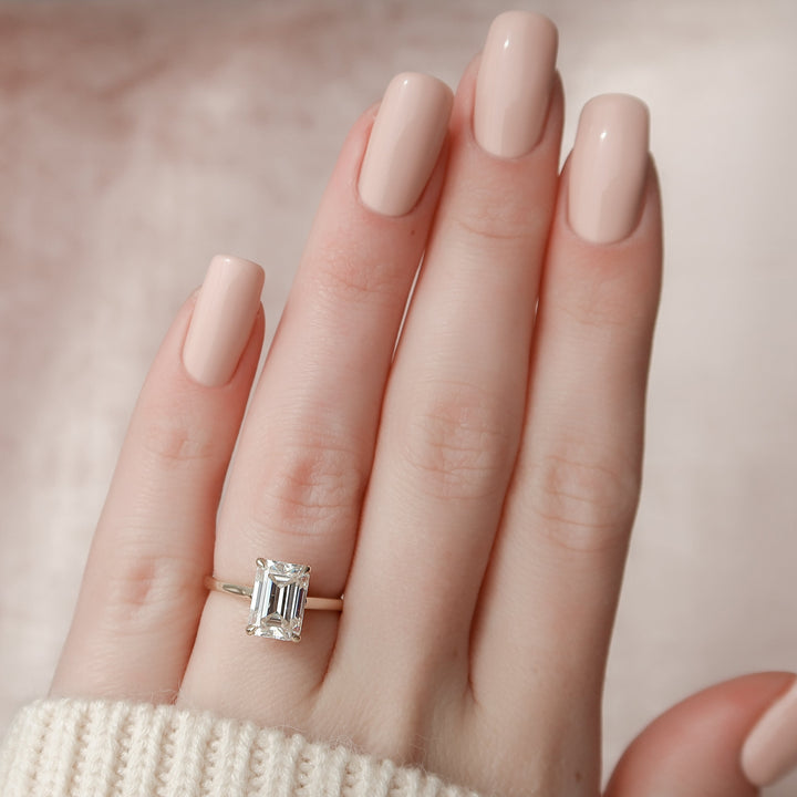 The Natasha Emerald Lab Diamond Moissanite Engagement Ring *Shown with 2.5 ct #material_gold