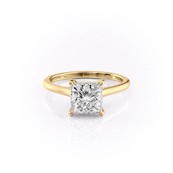 The Natasha Set With Princess Solitaire Lab Diamond 1 Carat 14K Gold#material_gold