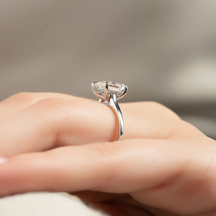 The Natasha Princess Lab Diamond Moissanite Engagement Ring *Shown with 2 ct #material_white