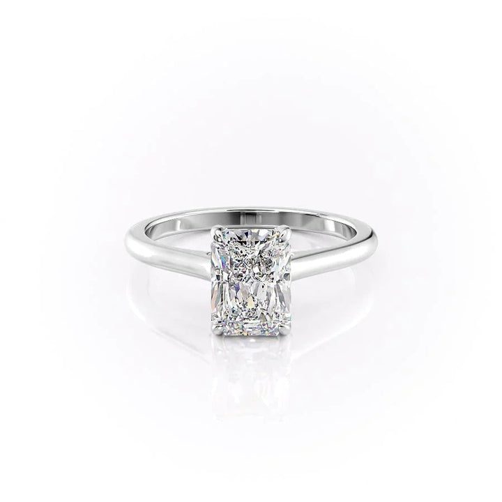 The Natasha Set With Radiant Solitaire Lab Diamond 1 Carat 14K White#material_white