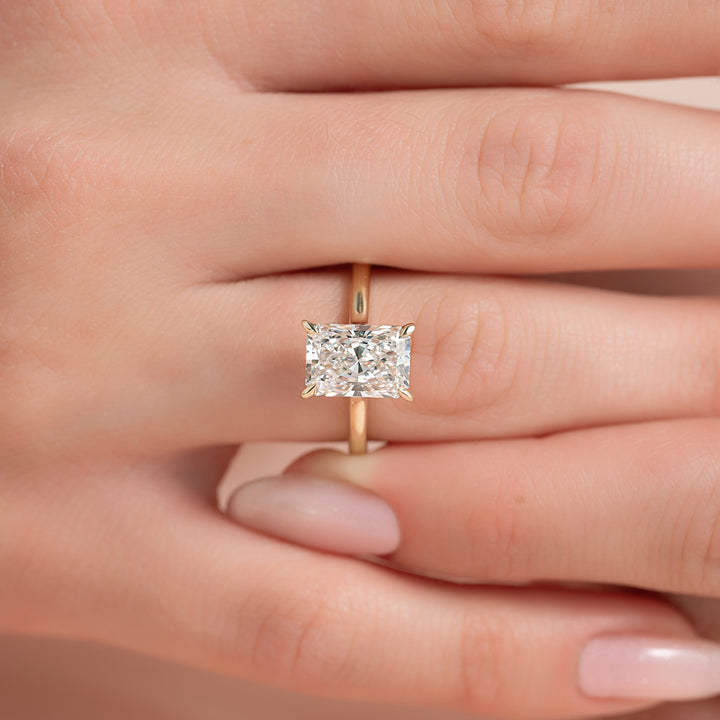 The Natasha Radiant Lab Diamond Moissanite Engagement Ring *Shown with 2.5 ct #material_gold