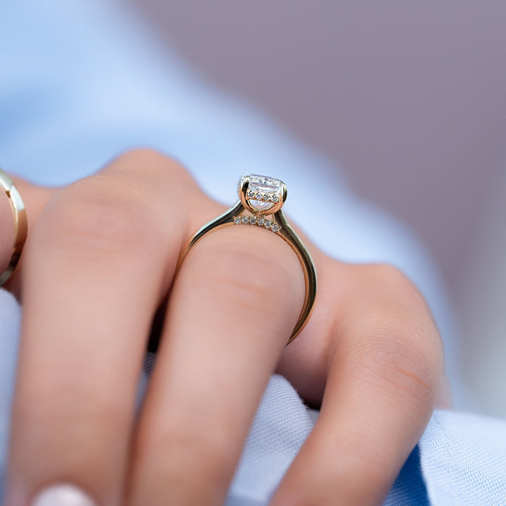 The Natasha Radiant Lab Diamond Moissanite Engagement Ring *Shown with 1.5 ct #material_gold