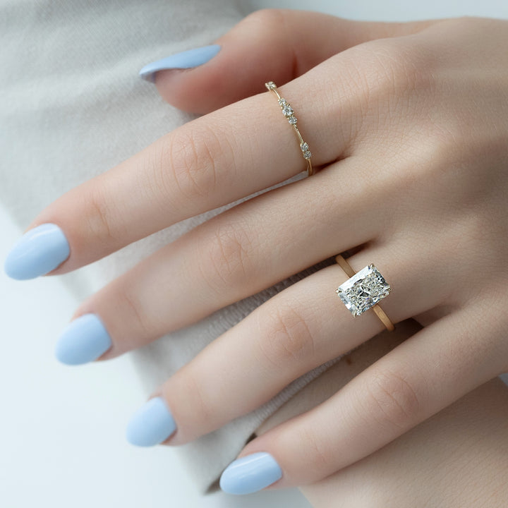 The Natasha Radiant Lab Diamond Moissanite Engagement Ring *Shown with 3 ct #material_gold