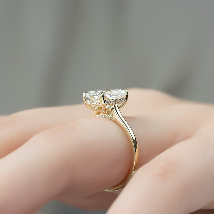 The Natasha Radiant Lab Diamond Moissanite Engagement Ring *Shown with 3 ct #material_gold