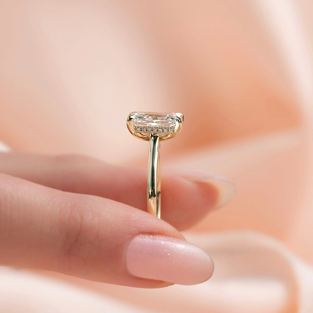 The Natasha Radiant Lab Diamond Moissanite Engagement Ring