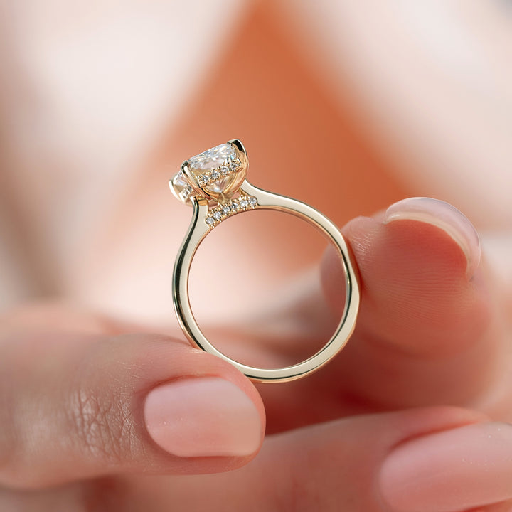 The Natasha Radiant Lab Diamond Moissanite Engagement Ring *Shown with 2.5 ct #material_gold