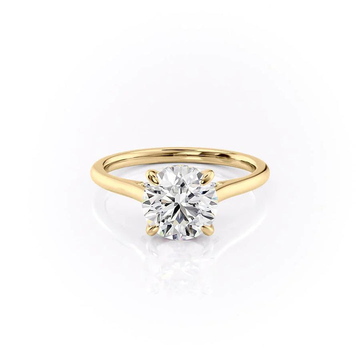 The Natasha Set With Round Solitaire Lab Diamond 1 Carat 14K Gold#material_gold