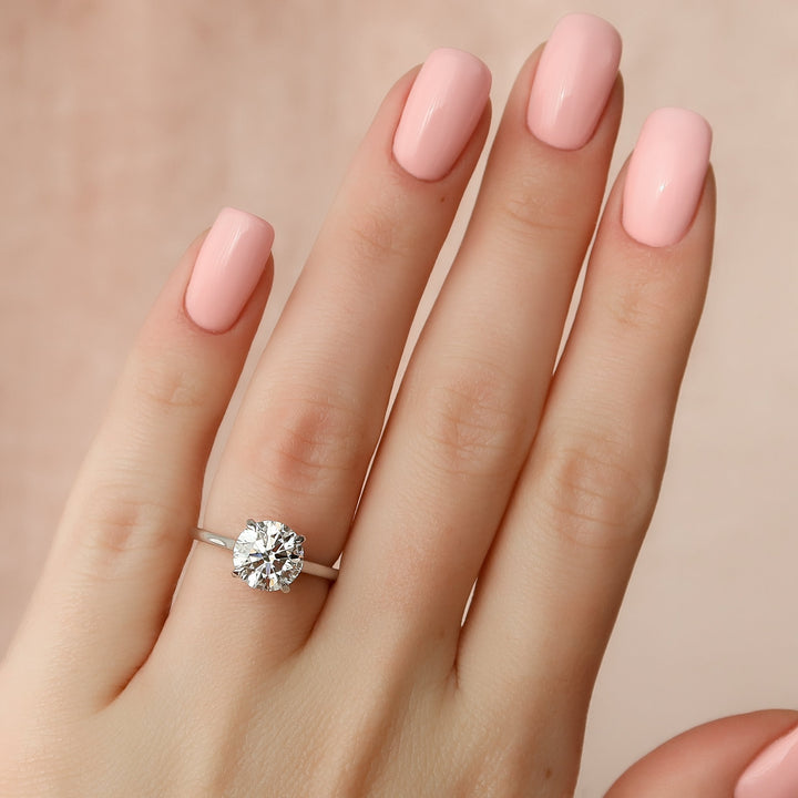 The Natasha Set With Round Solitaire Lab Diamond 2 Carat 14K White#material_white