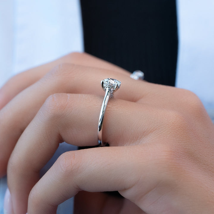 The Natasha Set With Round Solitaire Lab Diamond 2 Carat 14K White#material_white