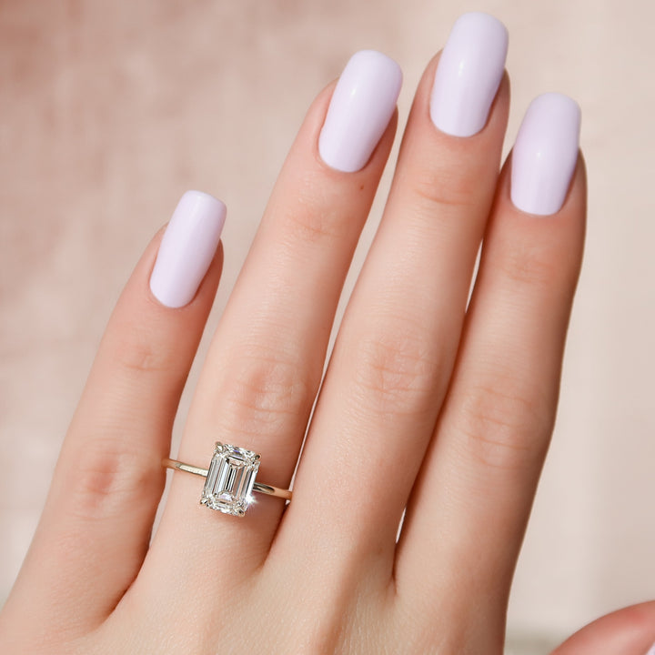 The Navy Emerald Lab Diamond Moissanite Engagement Ring *Shown with 3 ct #material_gold