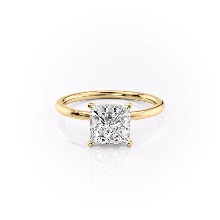 The Navy Set With Princess Solitaire Lab Diamond 1 Carat 14K Gold#material_gold