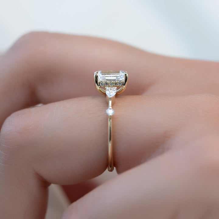 The Niko Emerald Lab Diamond Moissanite Engagement Ring *Shown with 1.5 ct #material_gold