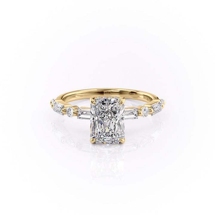 The Palmer Set With Radiant Side Stone Lab Diamond 1 Carat 14K Gold#material_gold
