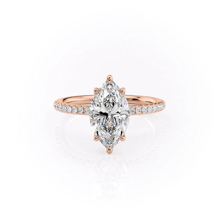 The Pave Abby Set With Marquise Pave Lab Diamond 1 Carat 14K Rose#material_rose