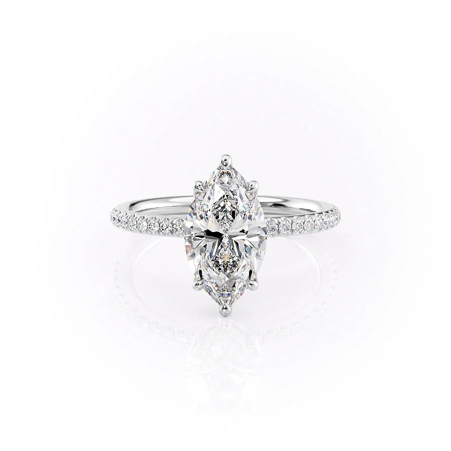 The Pave Abby Set With Marquise Pave Lab Diamond 1 Carat 14K White#material_white