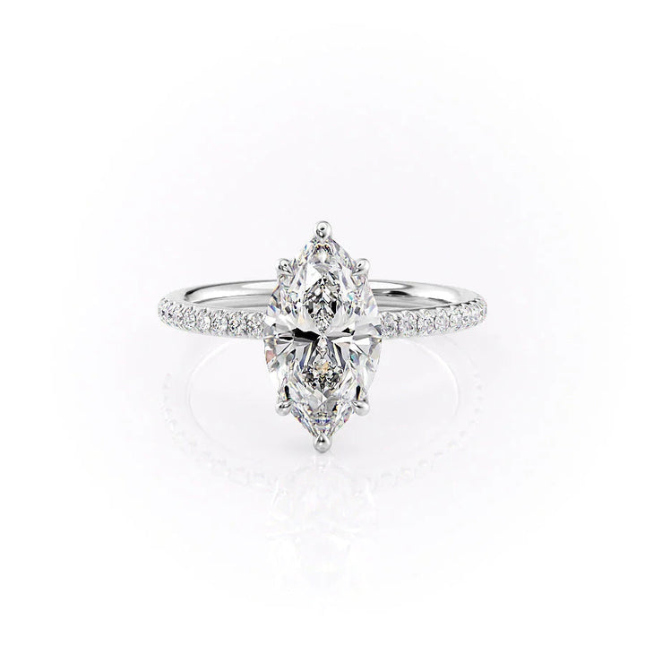 The Pave Abby Set With Marquise Pave Lab Diamond 1 Carat 14K White#material_white