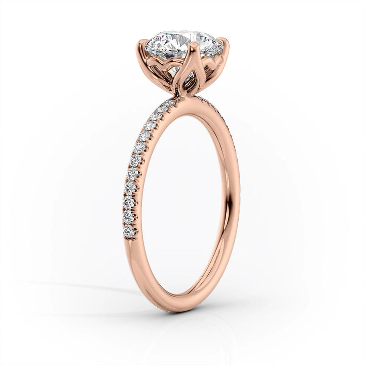 The Pave Abby Set With Oval Pave Lab Diamond 1.5 Carat 14K Rose#material_rose