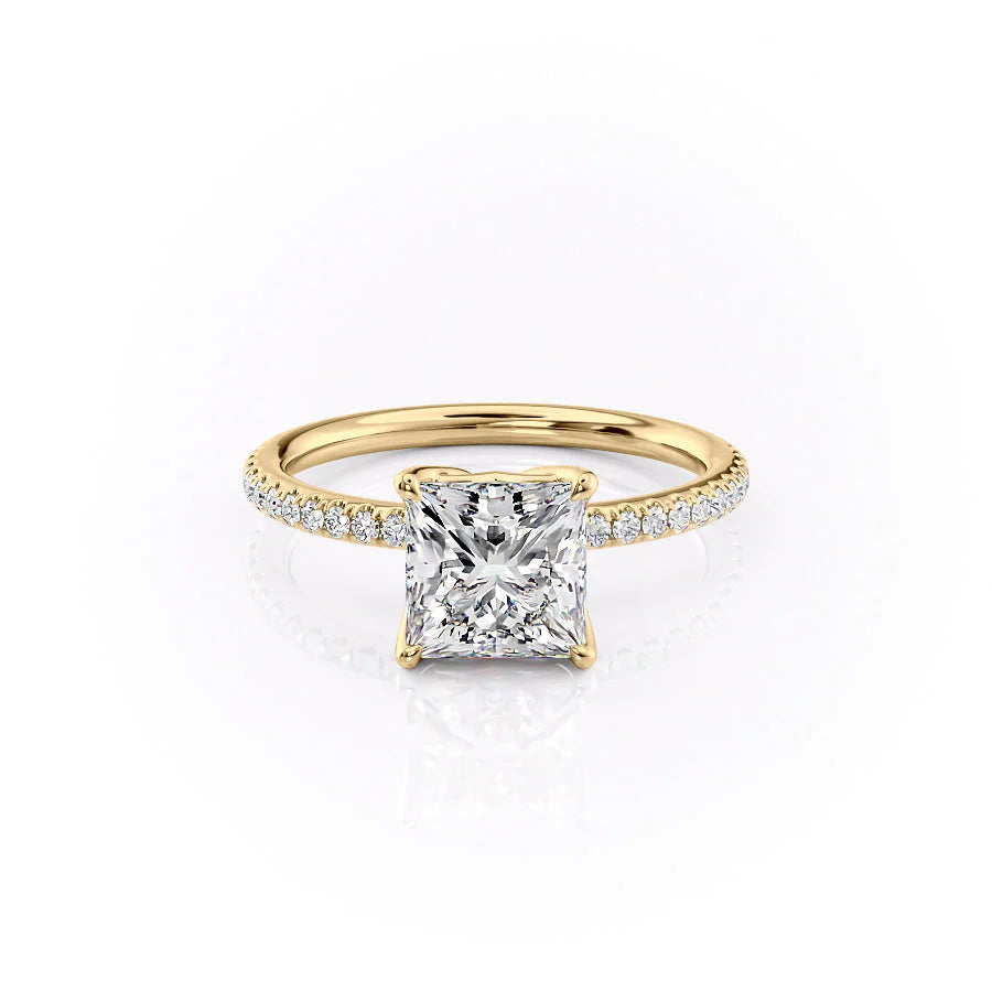 The Pave Abby Set With Princess Pave Lab Diamond 1 Carat 14K Gold#material_gold
