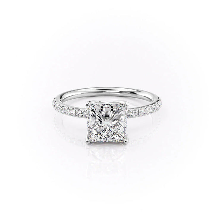 The Pave Abby Set With Princess Pave Lab Diamond 1 Carat 14K White#material_white