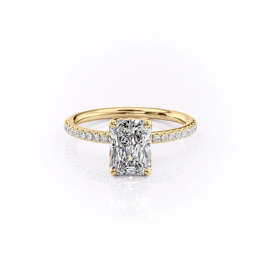 The Pave Abby Set With Radiant Pave Lab Diamond 1 Carat 14K Gold#material_gold