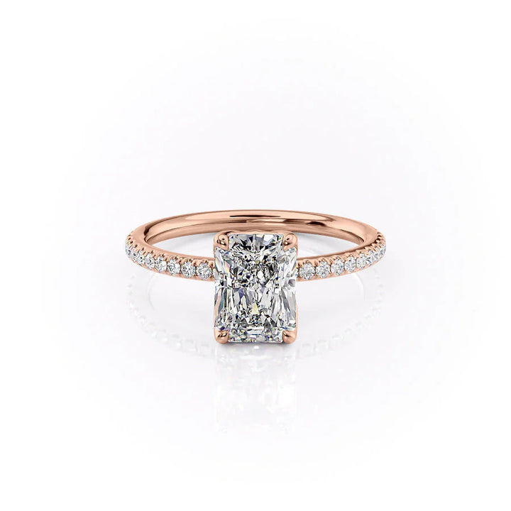 The Pave Abby Set With Radiant Pave Lab Diamond 1 Carat 14K Rose#material_rose