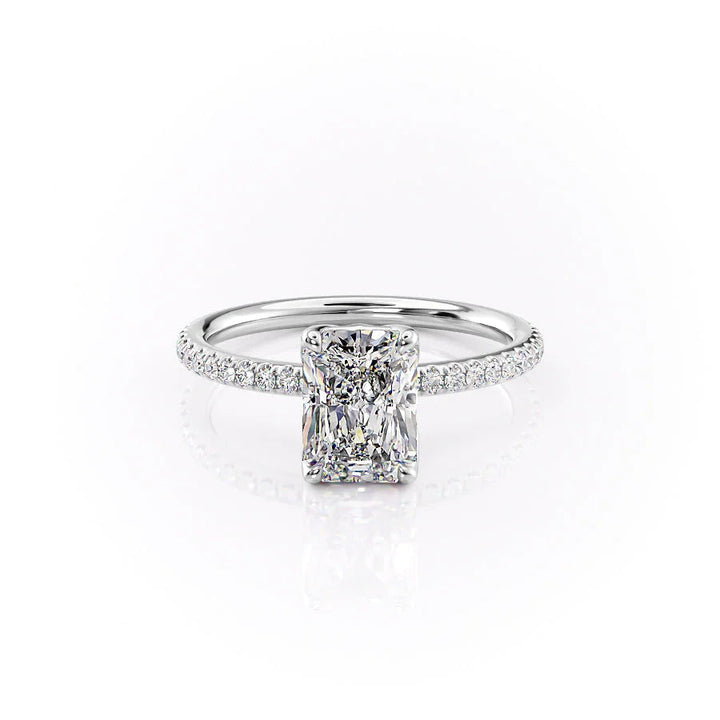 The Pave Abby Set With Radiant Pave Lab Diamond 1 Carat 14K White#material_white