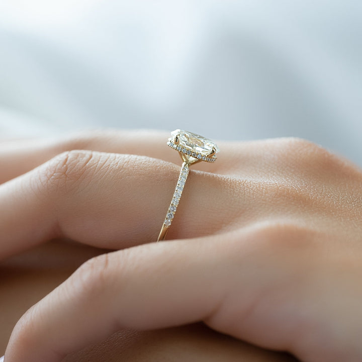 The Pave April Oval Lab Diamond Moissanite Engagement Ring *Shown with 2 ct #material_gold