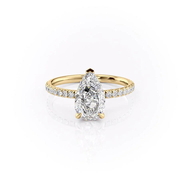 The Pave April Set With Pear Pave Lab Diamond 1 Carat 14K Gold#material_gold
