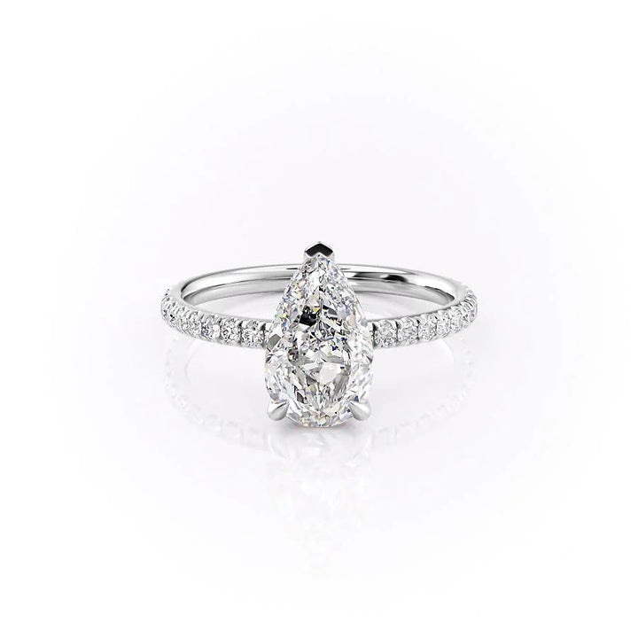 The Pave April Set With Pear Pave Lab Diamond 1 Carat 14K White#material_white