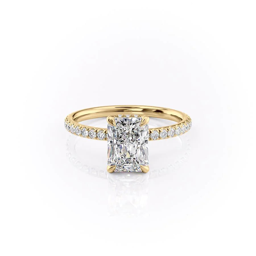 The Pave April Set With Radiant Pave Lab Diamond 1 Carat 14K Gold#material_gold