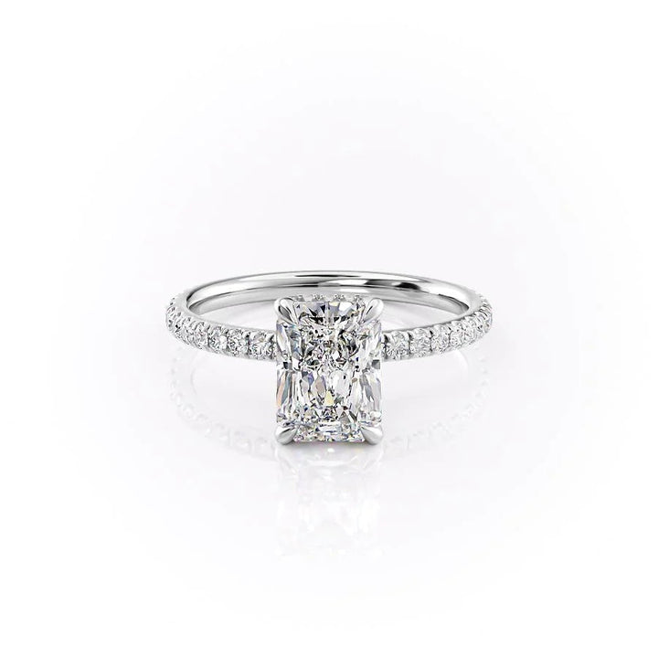 The Pave April Set With Radiant Pave Lab Diamond 1 Carat 14K White#material_white