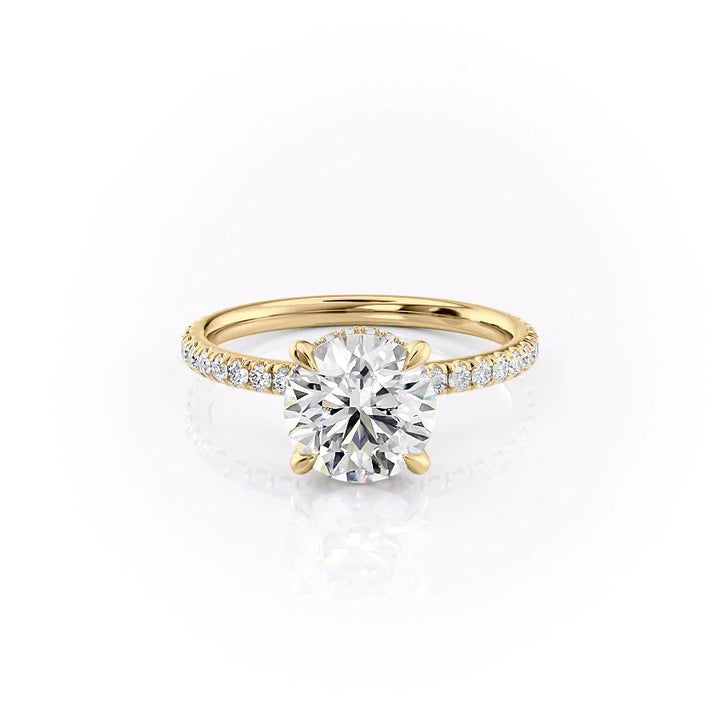 The Pave April Set With Round Pave Lab Diamond 1 Carat 14K Gold#material_gold