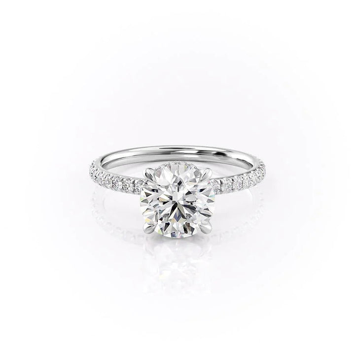 The Pave April Set With Round Pave Lab Diamond 1 Carat 14K White#material_white