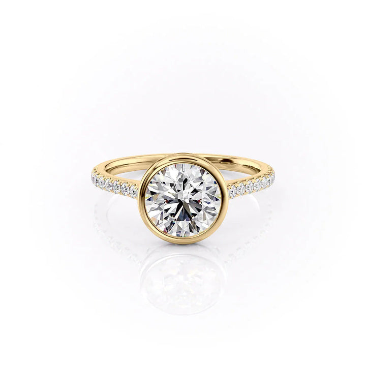 The Pave Christine Set With Round Pave Lab Diamond 1 Carat 14K Gold#material_gold